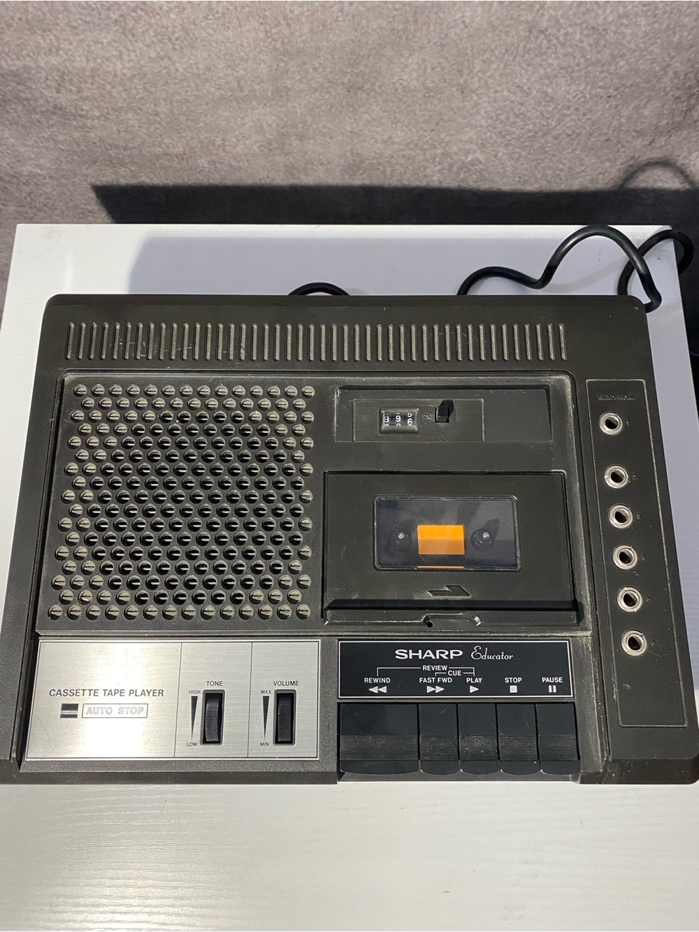 Sharp Educator RD-654AV Vintage Portable Cassette Tape Player Built-in Speaker